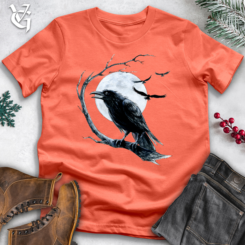 Viking Goods Cold Winter Raven  Cotton Tee Coral / L