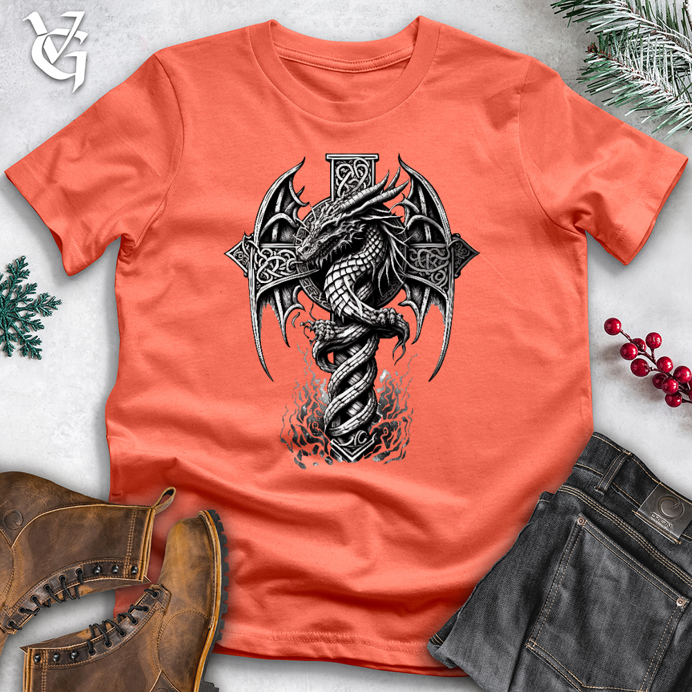 Viking Goods Dragon Of Old Cotton Tee Coral / L