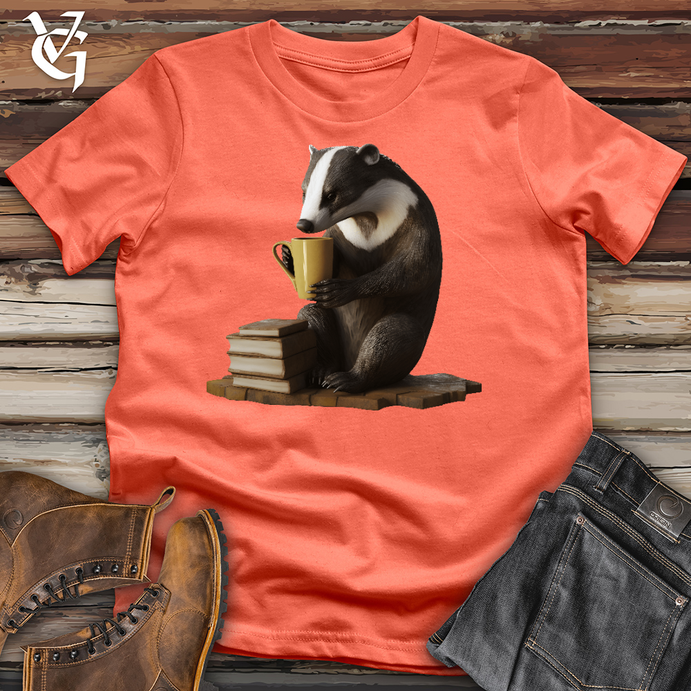 Viking Goods Honey Badger Book Club Cotton Tee Coral / L