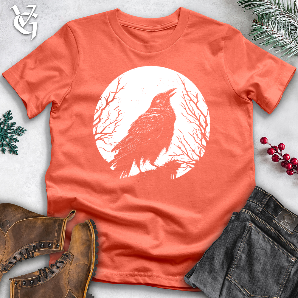 Viking Goods Moon Twinkle Raven Cotton Tee Coral / L