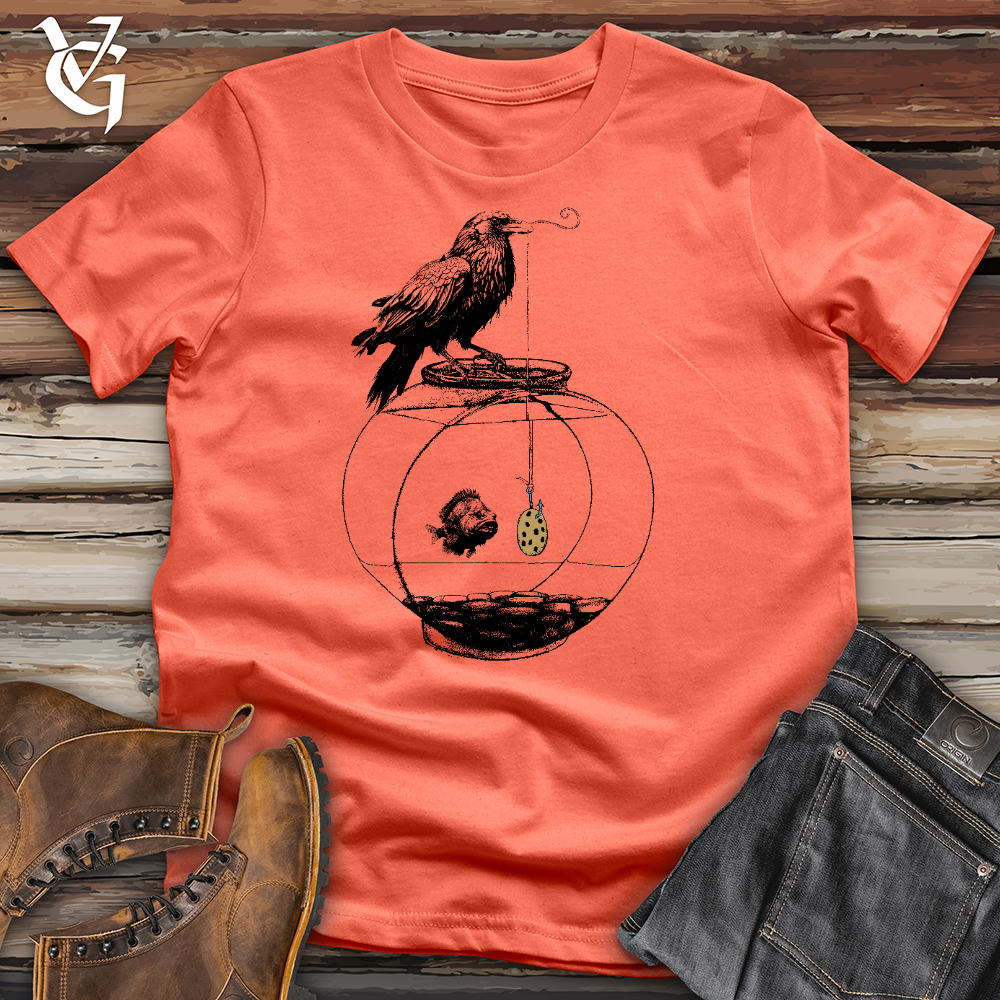 Viking Goods Raven Fishing Cotton Tee Coral / L