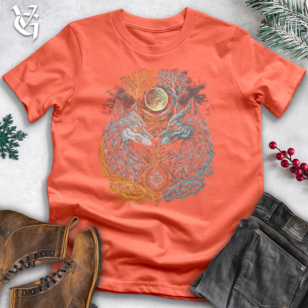 Viking Goods Two Wolf Cotton Tee Coral / L