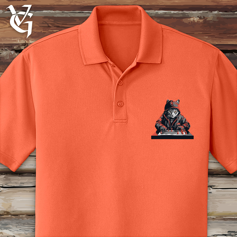 Viking Goods A Cat Playing Chess Polo Coral Splash / L