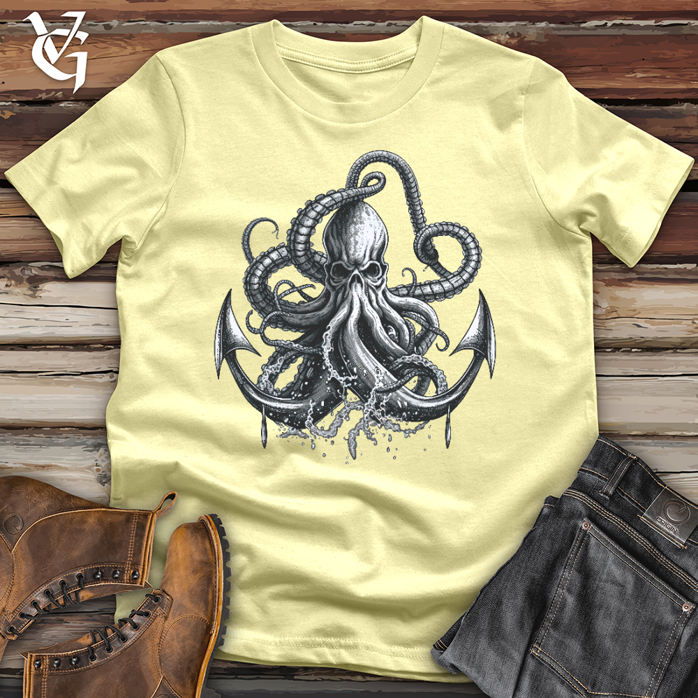 Viking Goods Anchored Octopus Softstyle Tee Cornsilk / L
