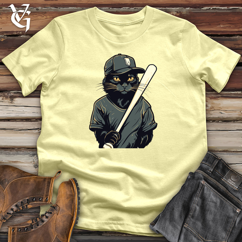 Viking Goods Baseball Cap Cat Whacker Softstyle Tee Cornsilk / L