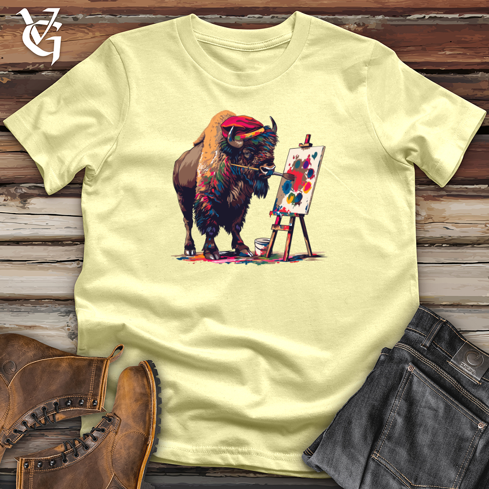Viking Goods Bison Artist Splatter Softstyle Tee Cornsilk / L