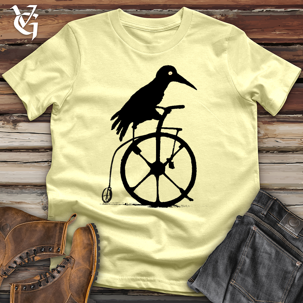 Viking Goods Crow Riding Bike Softstyle Tee Cornsilk / L