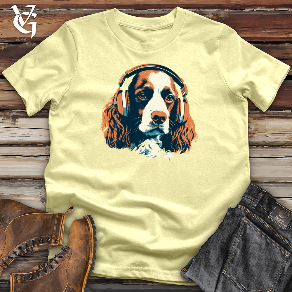 Viking Goods Dog Paw tapping Beats Headphone Harmony Softstyle Tee Cornsilk / L