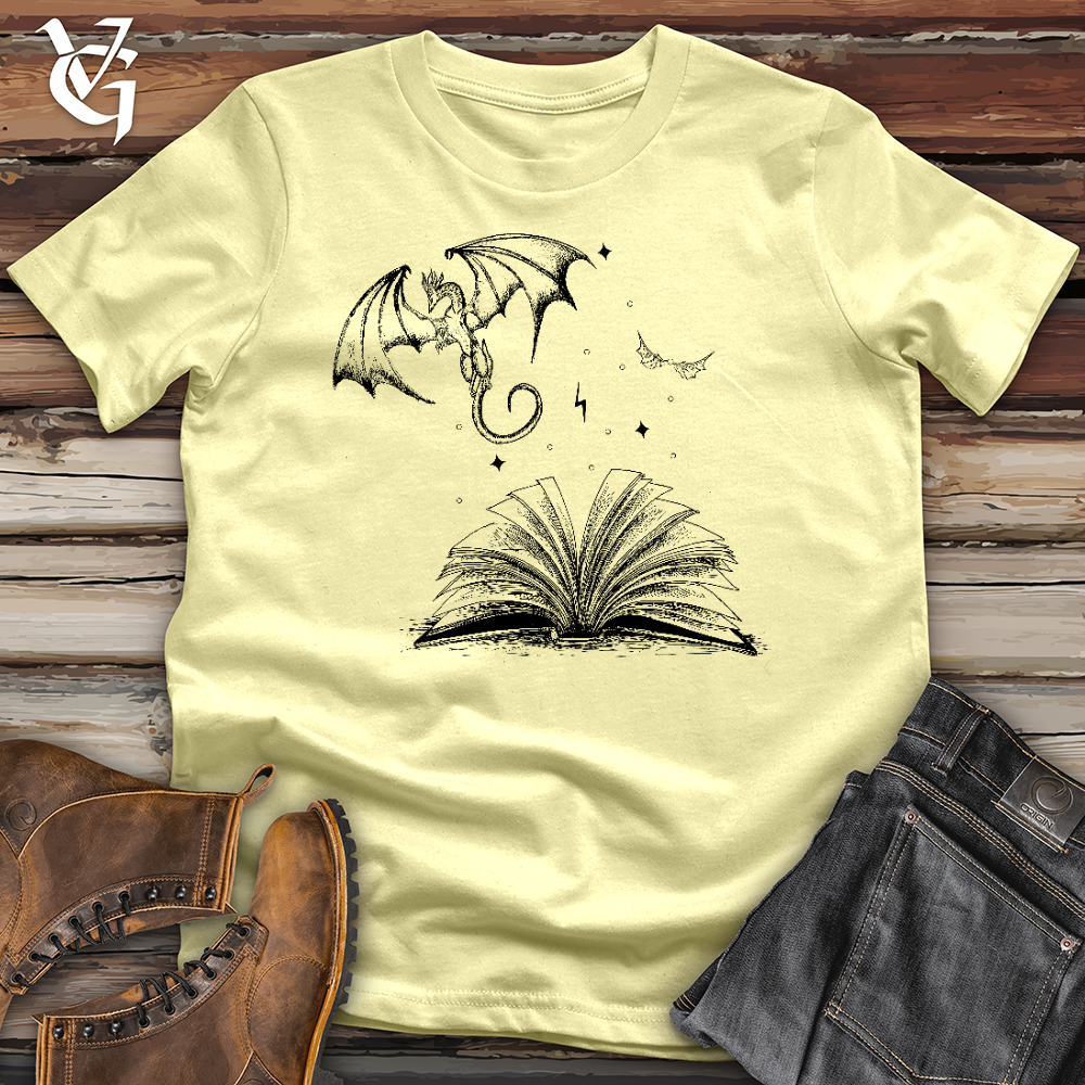 Viking Goods Dragon Book Keeper Softstyle Tee Cornsilk / L