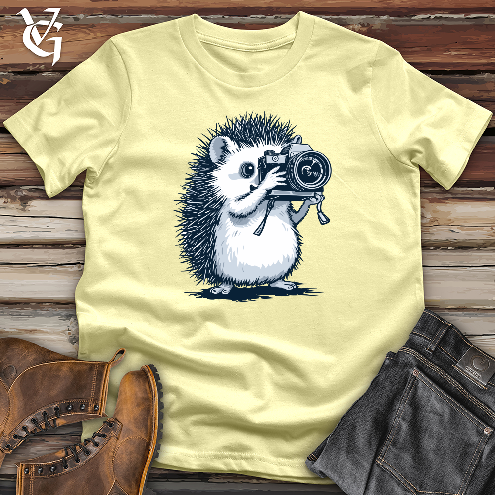 Viking Goods Hedgehog Shutterbug Snapshot Softstyle Tee Cornsilk / L
