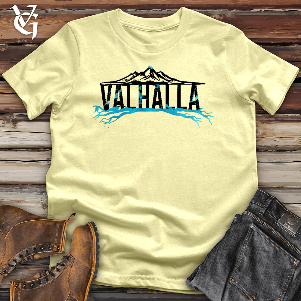 Viking Goods Icy Valhalla Mountain Softstyle Tee Cornsilk / L