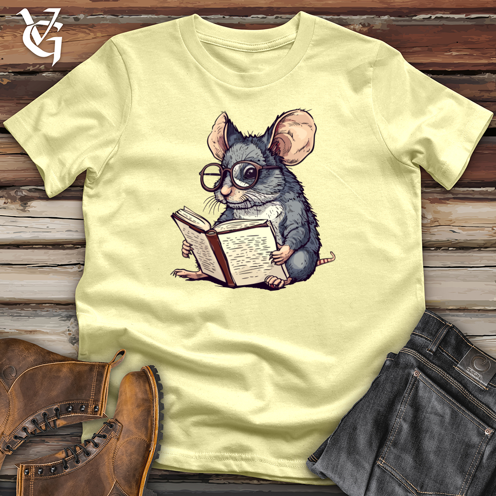 Viking Goods Mouse Bookworm Scholar Softstyle Tee Cornsilk / L