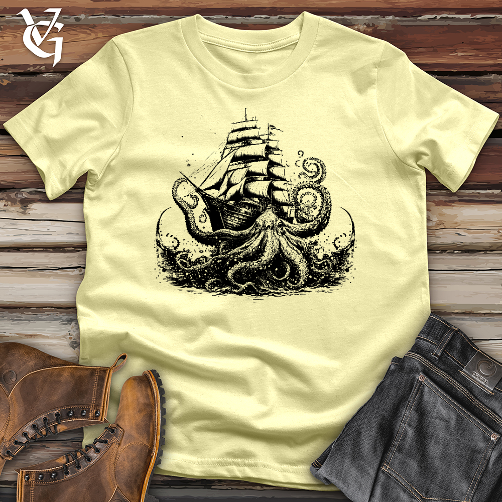 Viking Goods Octopus Voyager Softstyle Tee Cornsilk / L