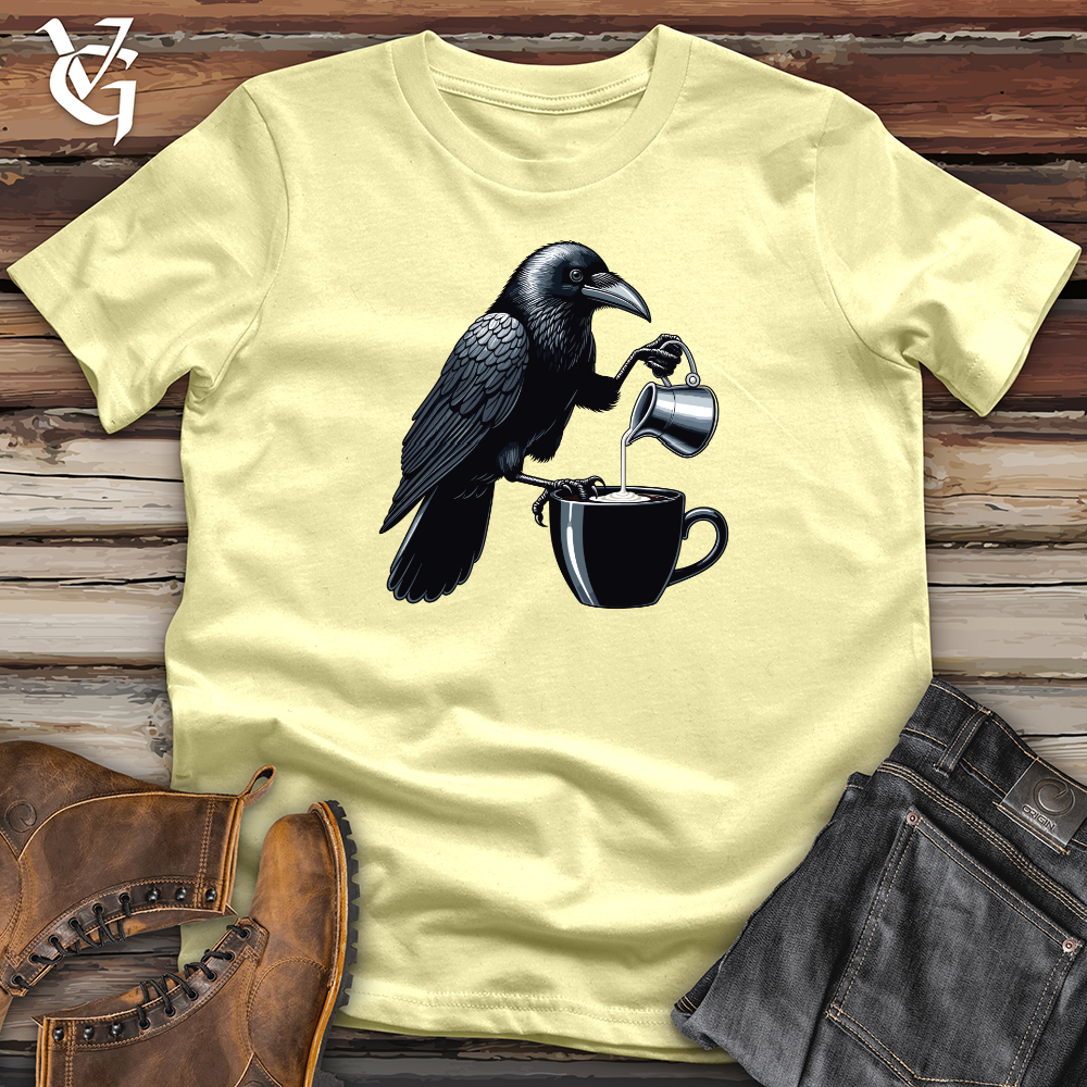 Viking Goods Raven Coffee'n Creamer Softstyle Tee Cornsilk / L