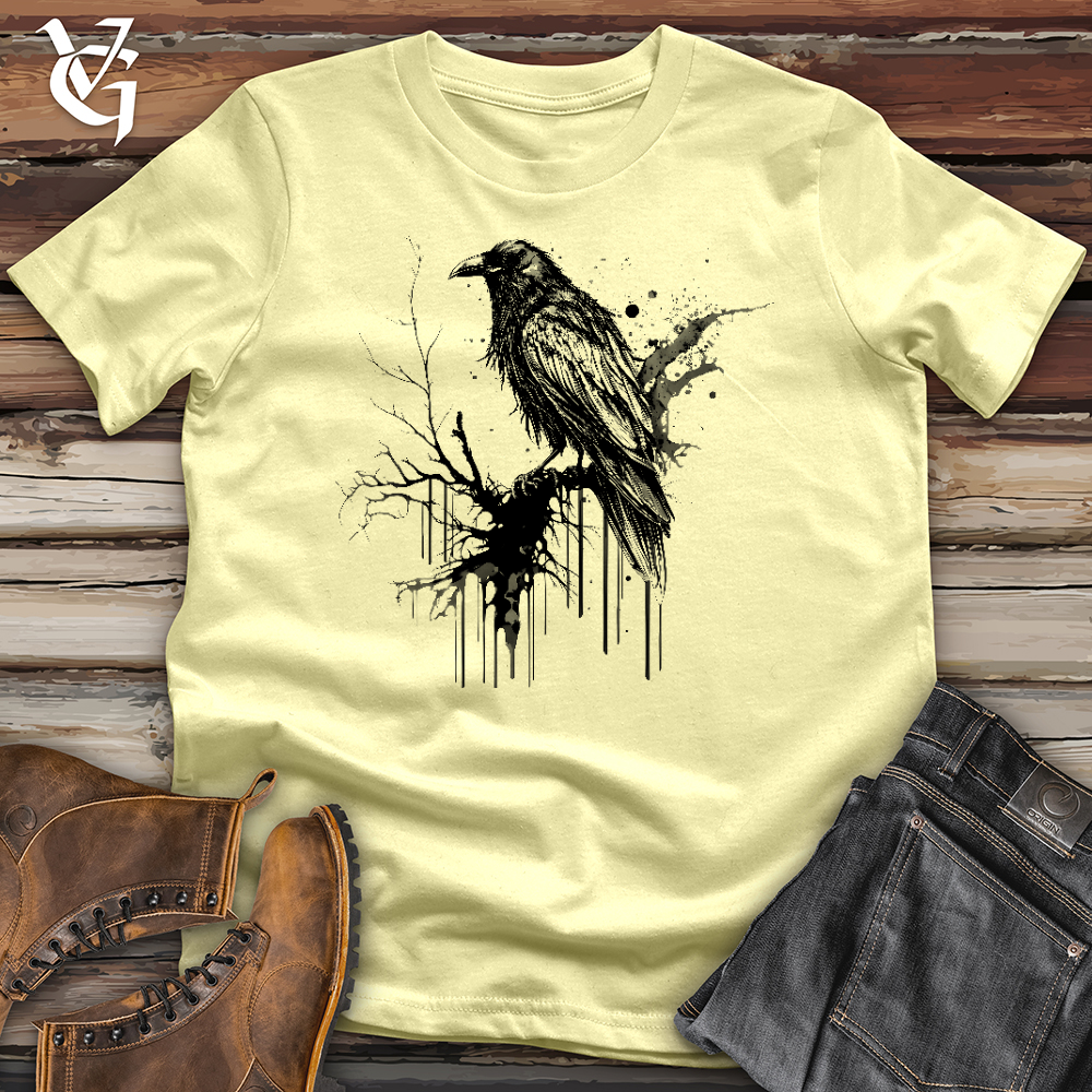 Viking Goods Raven Rain Softstyle Tee Cornsilk / L
