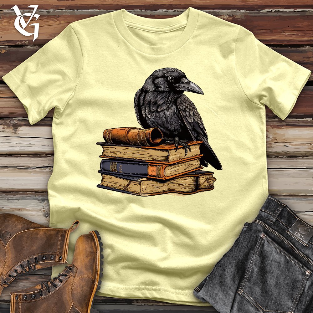 Viking Goods Raven Reading Ruler Softstyle Tee Cornsilk / L