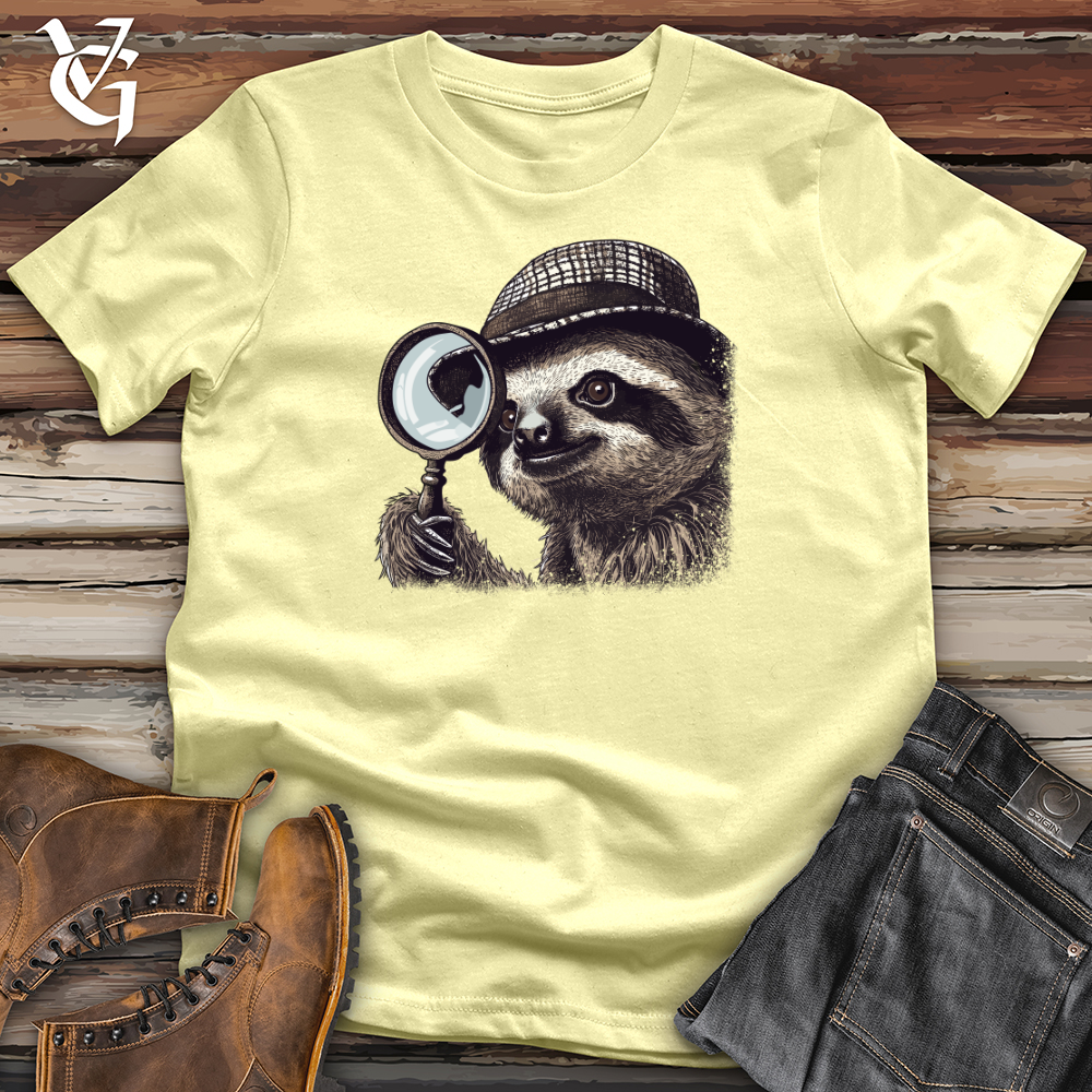 Viking Goods Sleuthful Sloth Detective Softstyle Tee Cornsilk / L