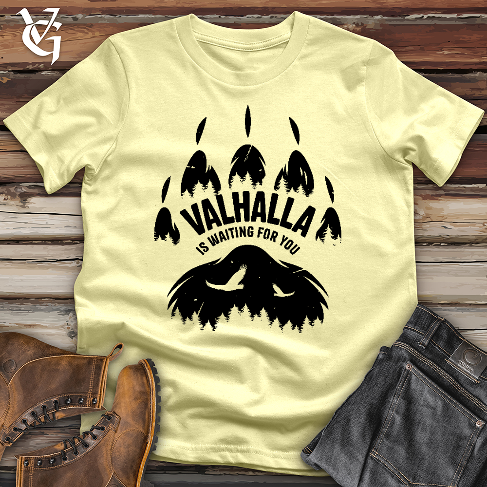 Viking Goods Valhalla Is Waiting Softstyle Tee Cornsilk / L