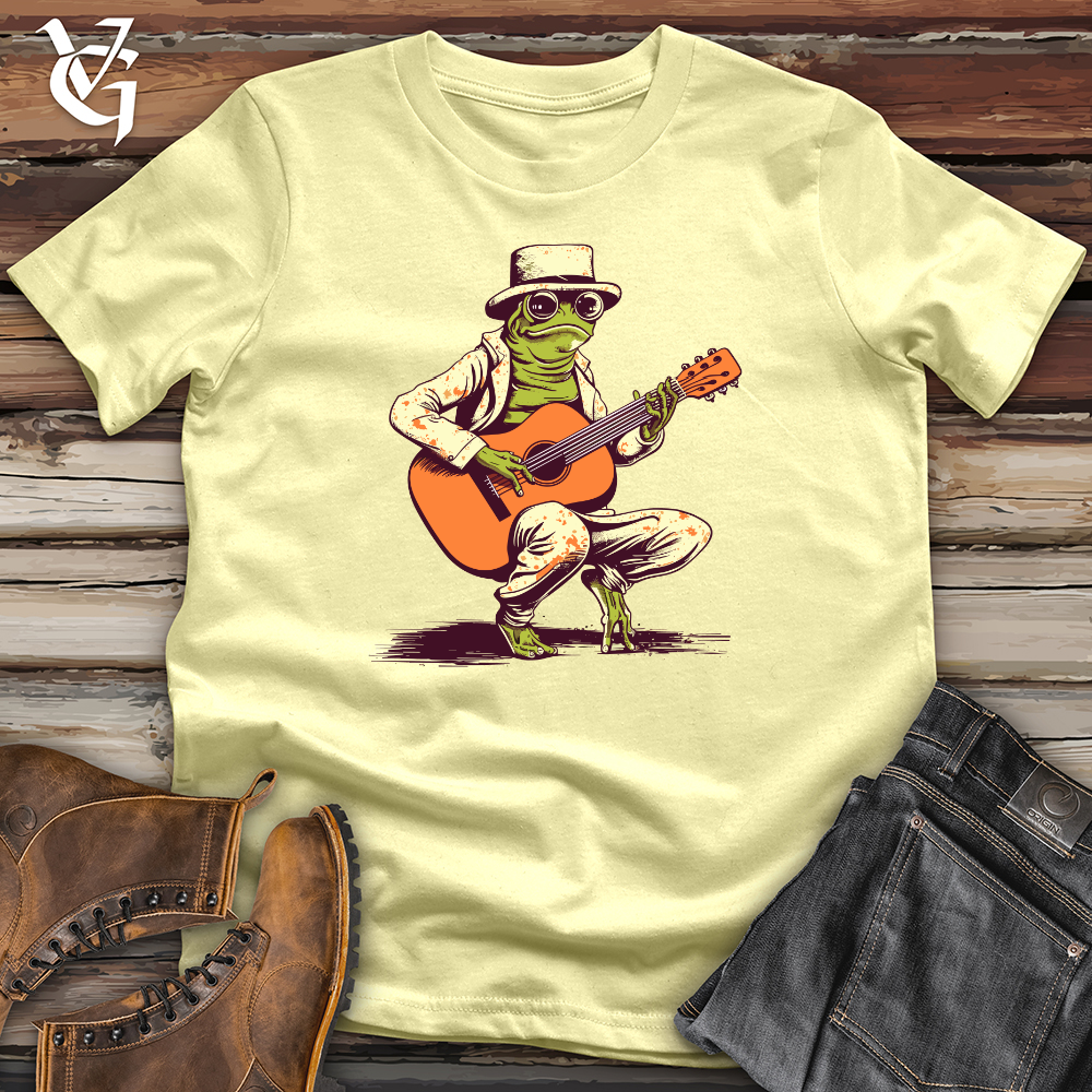 Viking Goods Vintage Guitar Frog Softstyle Tee Cornsilk / L
