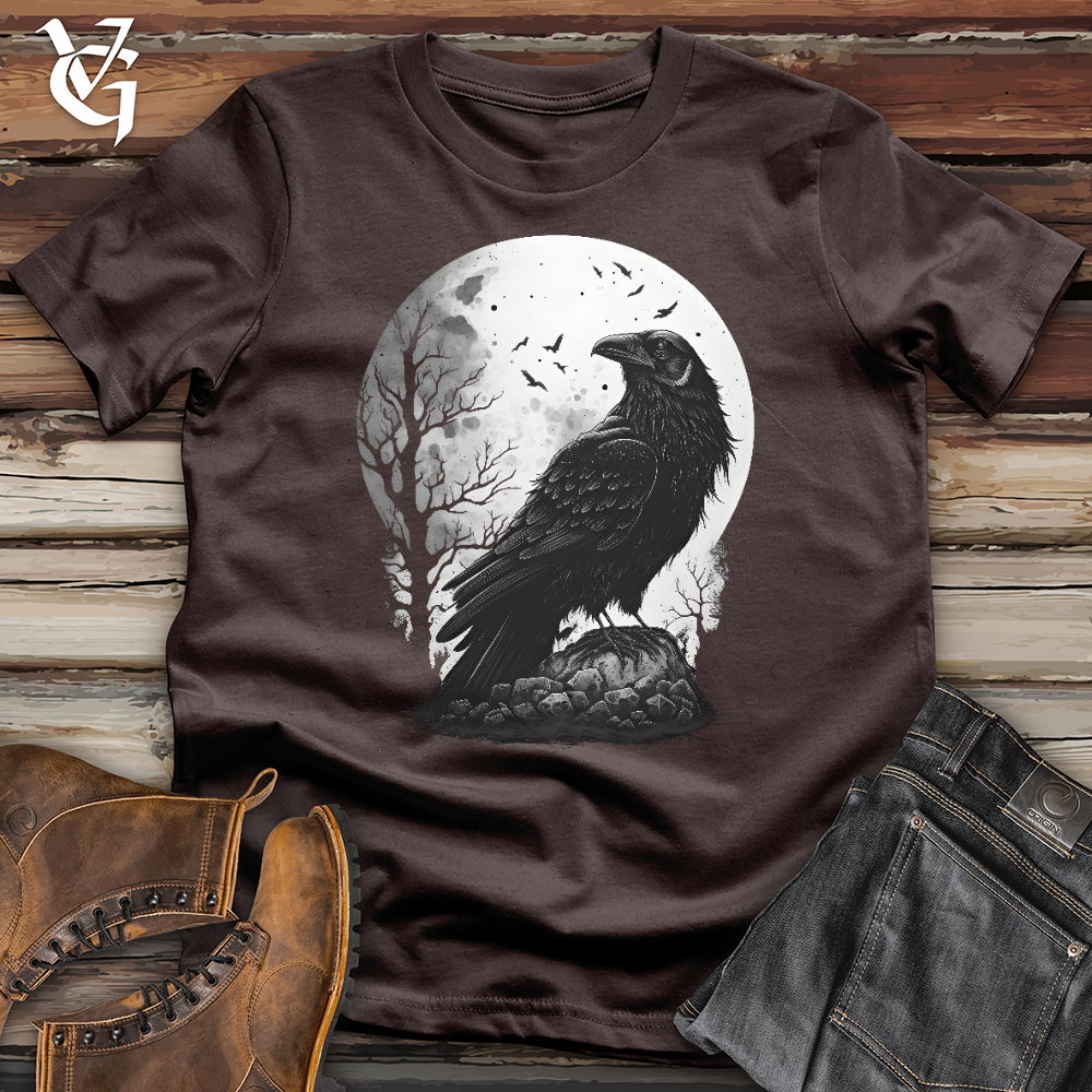 Viking Goods A Raven Over Stone Softstyle Tee Navy / L
