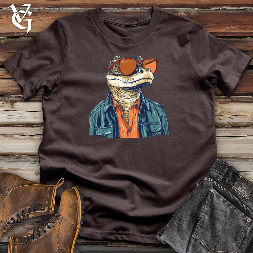 Viking Goods Alligator Bayou Hipster Coastal Chic Softstyle Tee Dark Chocolate / L