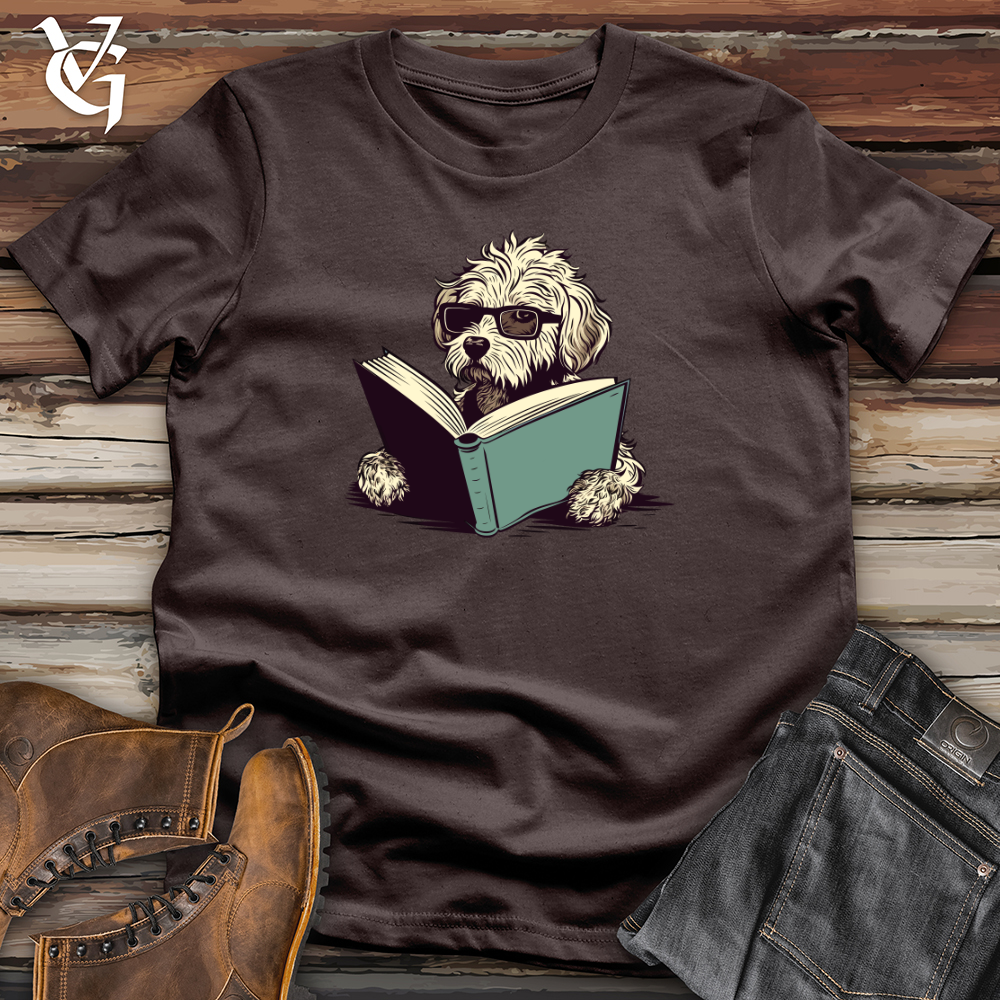 Viking Goods Book Lover Doodle Pooch Softstyle Tee Dark Chocolate / L