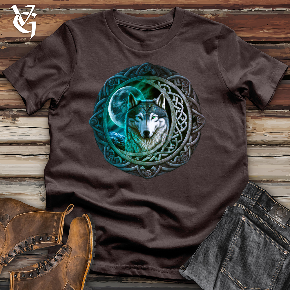 Viking Goods Celtic Moon Wolf Softstyle Tee Dark Chocolate / L
