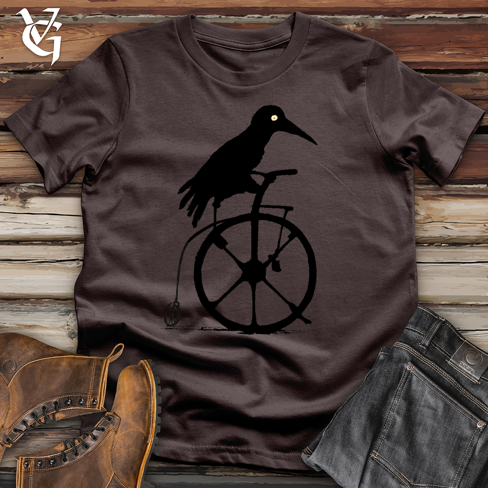 Viking Goods Crow Riding Bike Softstyle Tee Dark Chocolate / L