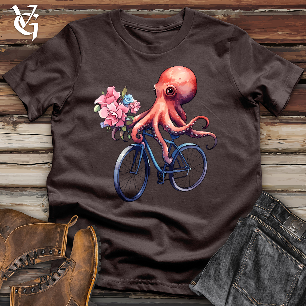 Viking Goods Cycling Octopus Softstyle Tee Dark Chocolate / L