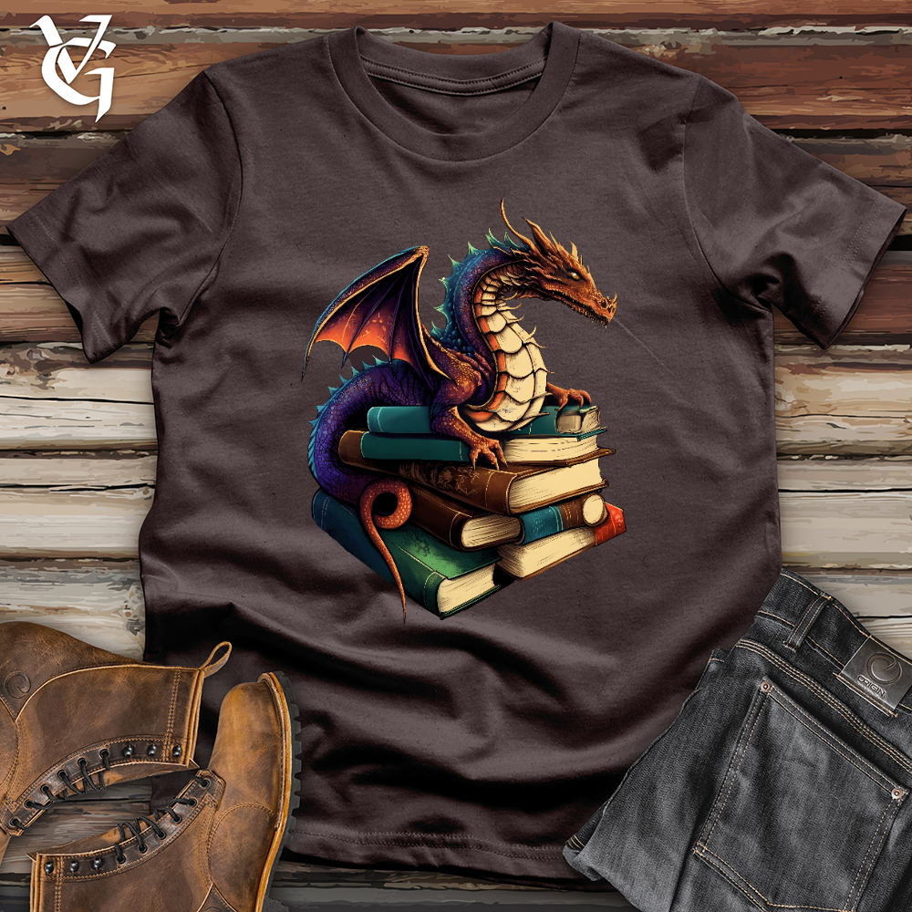 Viking Goods Dragon Book Hoarder Softstyle Tee Dark Chocolate / L