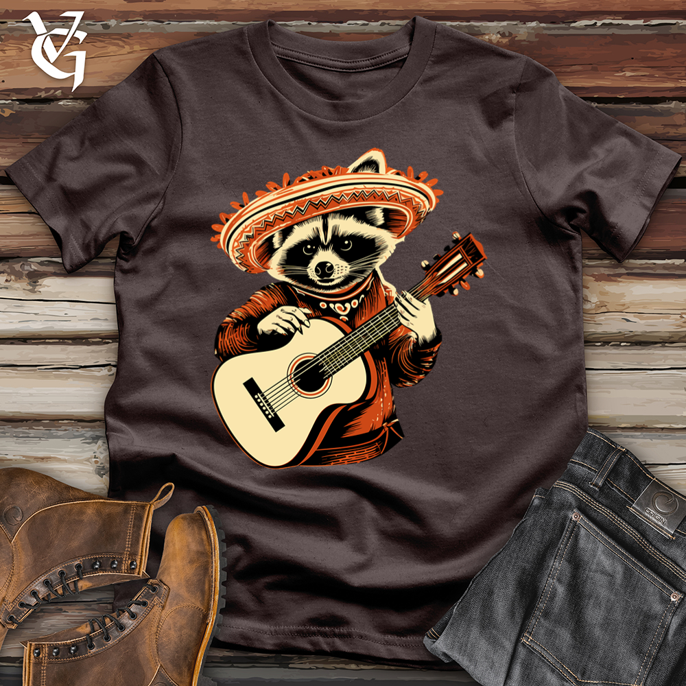 Viking Goods Melodic Raccoon Serenade Softstyle Tee Dark Chocolate / L