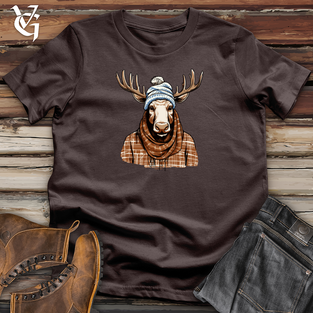 Viking Goods Moose Cozy Antler Beanie Comfort Softstyle Tee Dark Chocolate / L