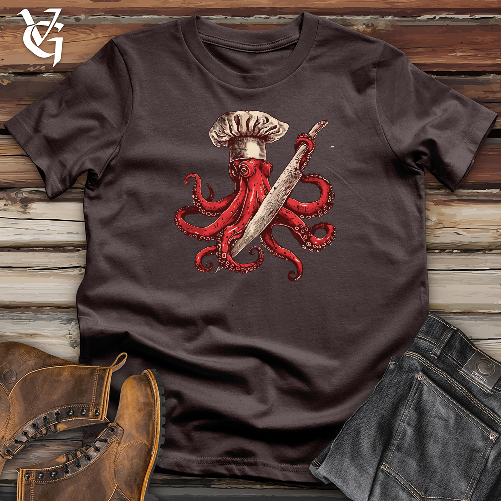 Viking Goods Octopus Dangerous Chef Softstyle Tee Dark Chocolate / L