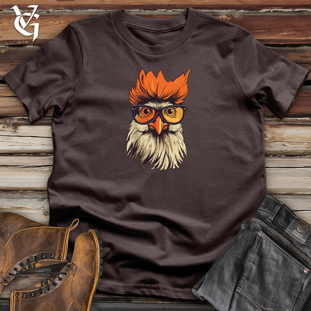 Viking Goods Orange Hair Hipster Chicken Softstyle Tee Dark Chocolate / L