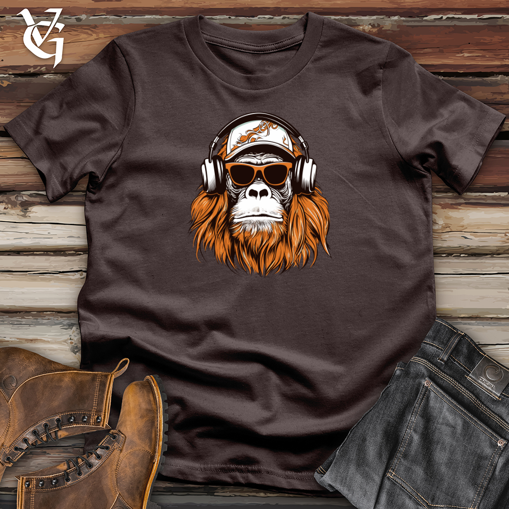 Viking Goods Orangutan Jungle Jam Headphone Vibes Softstyle Tee Dark Chocolate / L