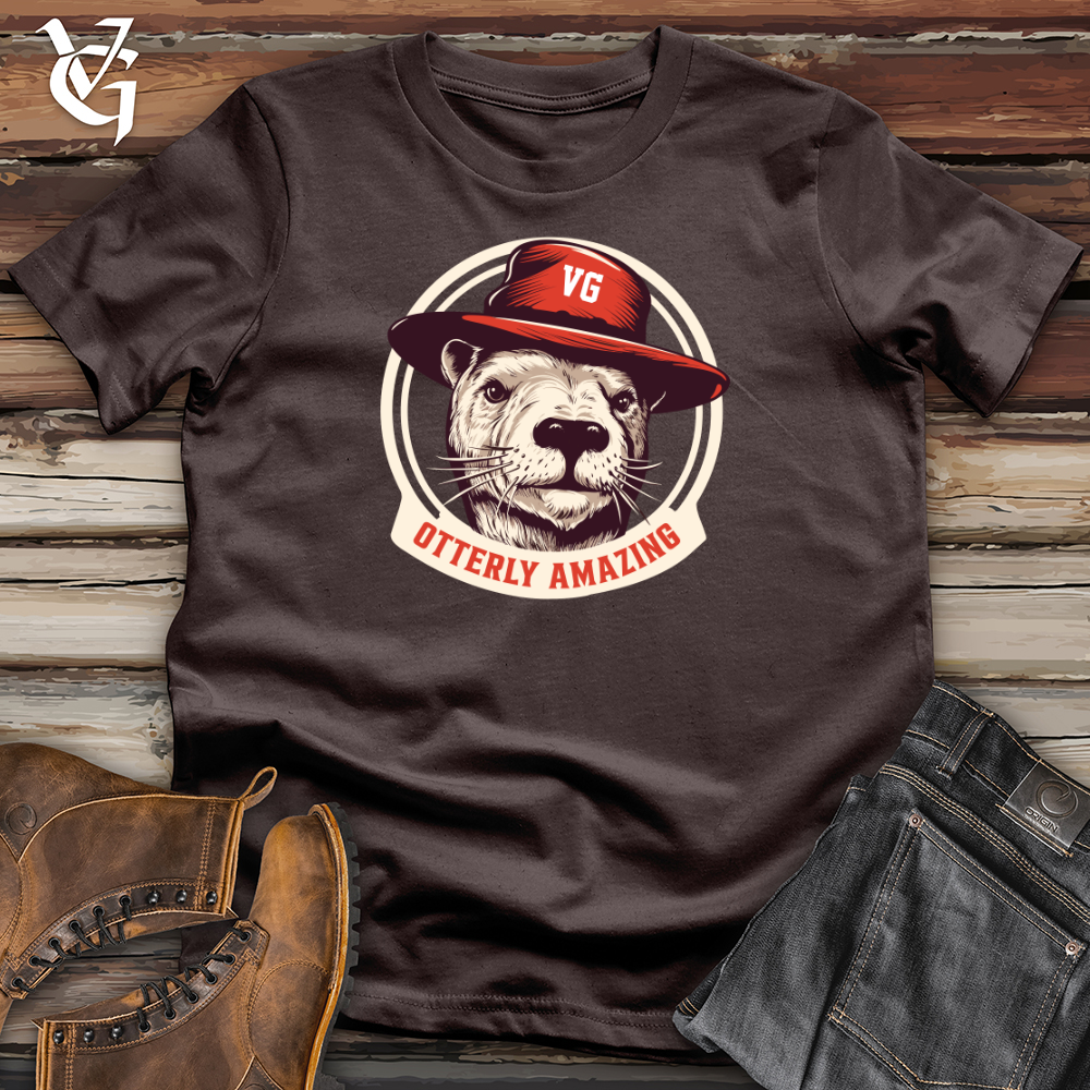 Viking Goods Otter Fedora Flair Softstyle Tee Dark Chocolate / L