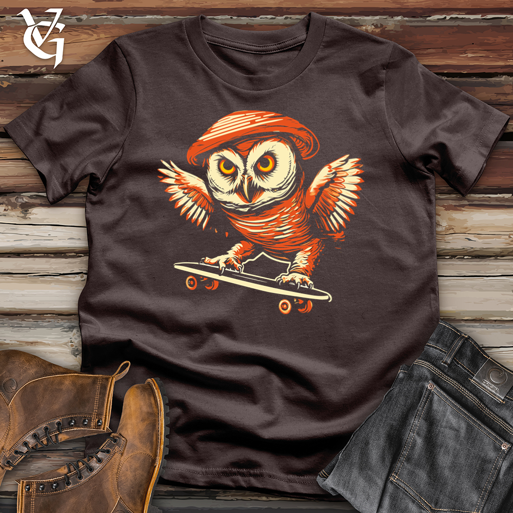 Viking Goods Owl Skate Boarder Softstyle Tee Dark Chocolate / L