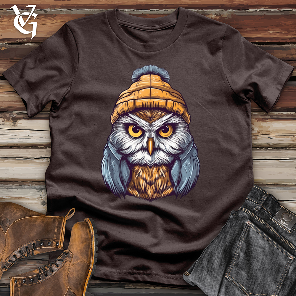 Viking Goods Owl wearing a beanie Softstyle Tee Dark Chocolate / L