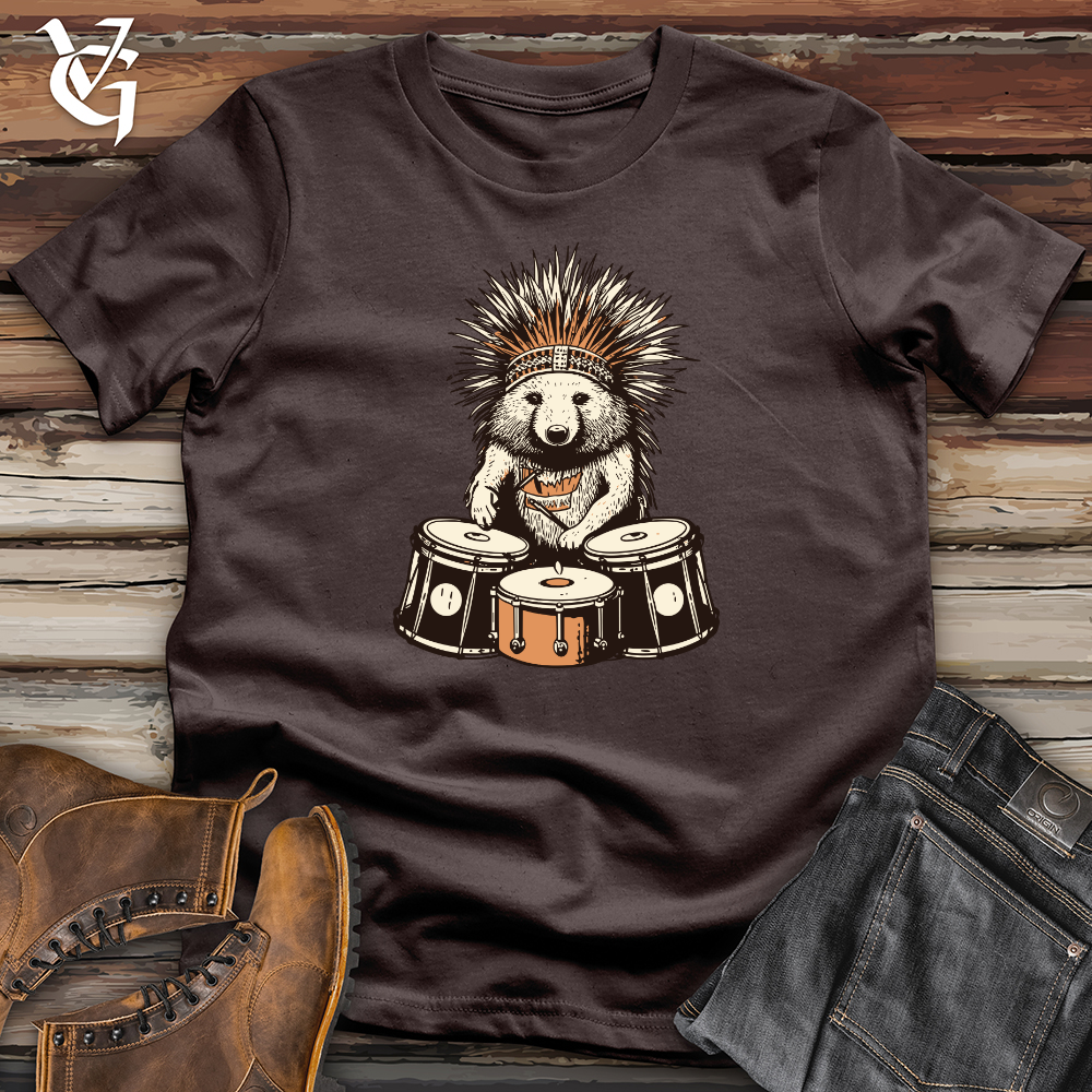 Viking Goods Porcupine Drum Beat Softstyle Tee Dark Chocolate / L