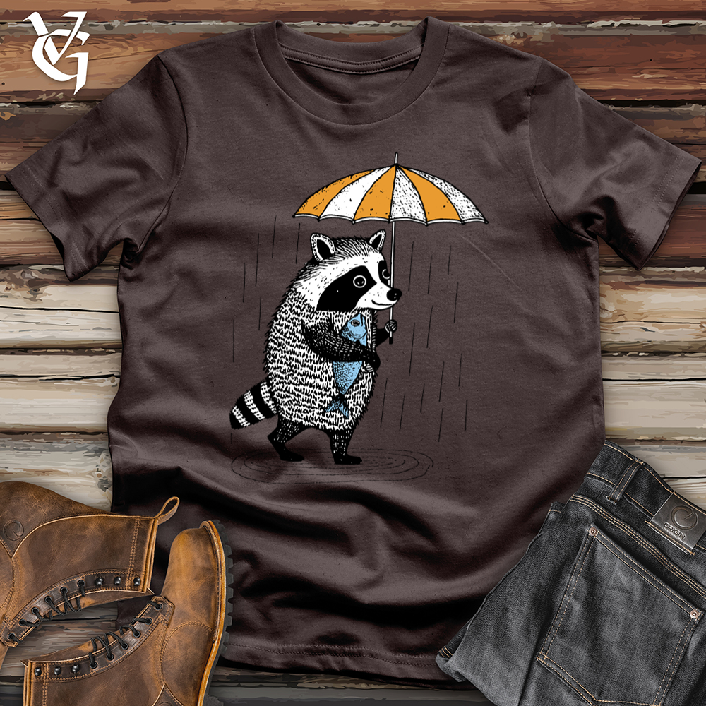 Viking Goods Raccoon In The Rain Softstyle Tee Dark Chocolate / L
