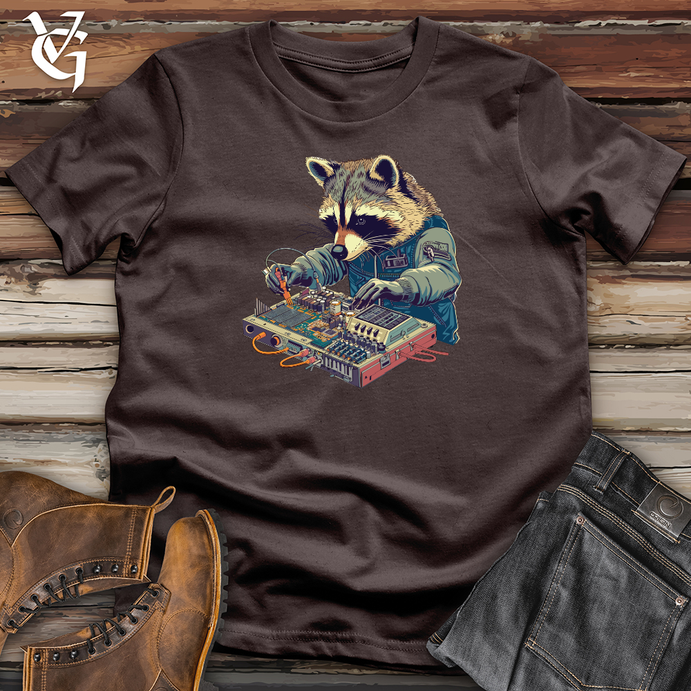 Viking Goods Raccoon Sound Engineer Softstyle Tee Dark Chocolate / L
