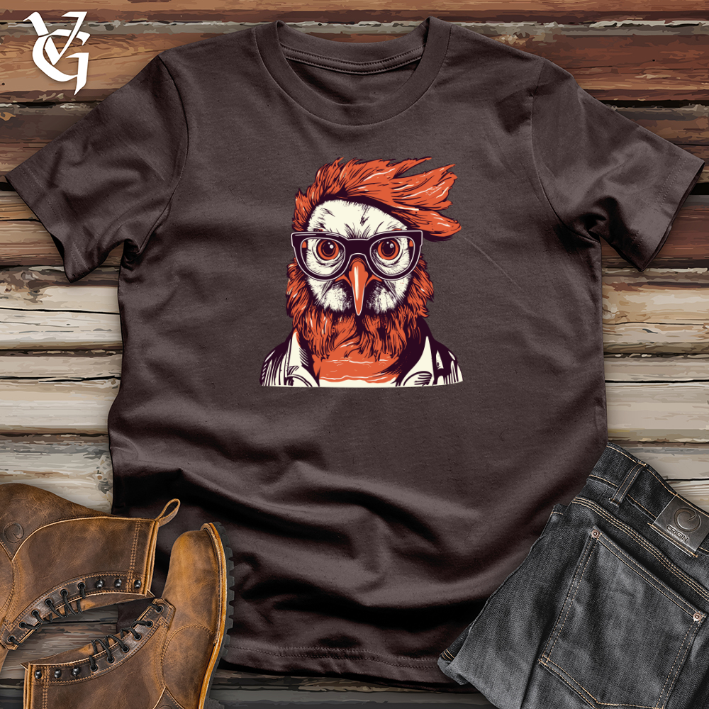 Viking Goods Red Hair Hipster Chicken Softstyle Tee Dark Chocolate / L