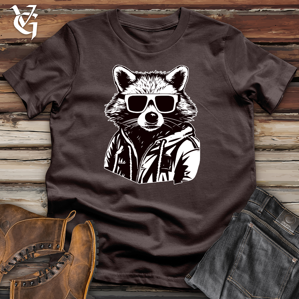 Viking Goods Retro Bandit Raccoon Softstyle Tee Dark Chocolate / L