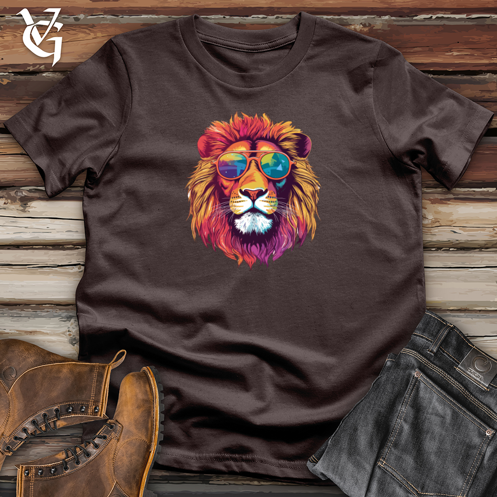 Viking Goods Retro Cosmic Shades Lion Softstyle Tee Dark Chocolate / L