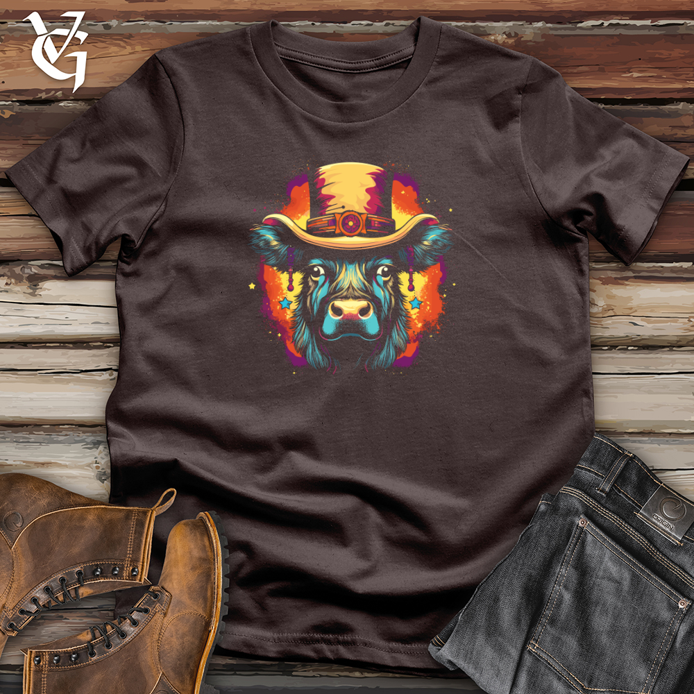 Viking Goods Retro Cosmic Top Hat Buffalo Softstyle Tee Dark Chocolate / L