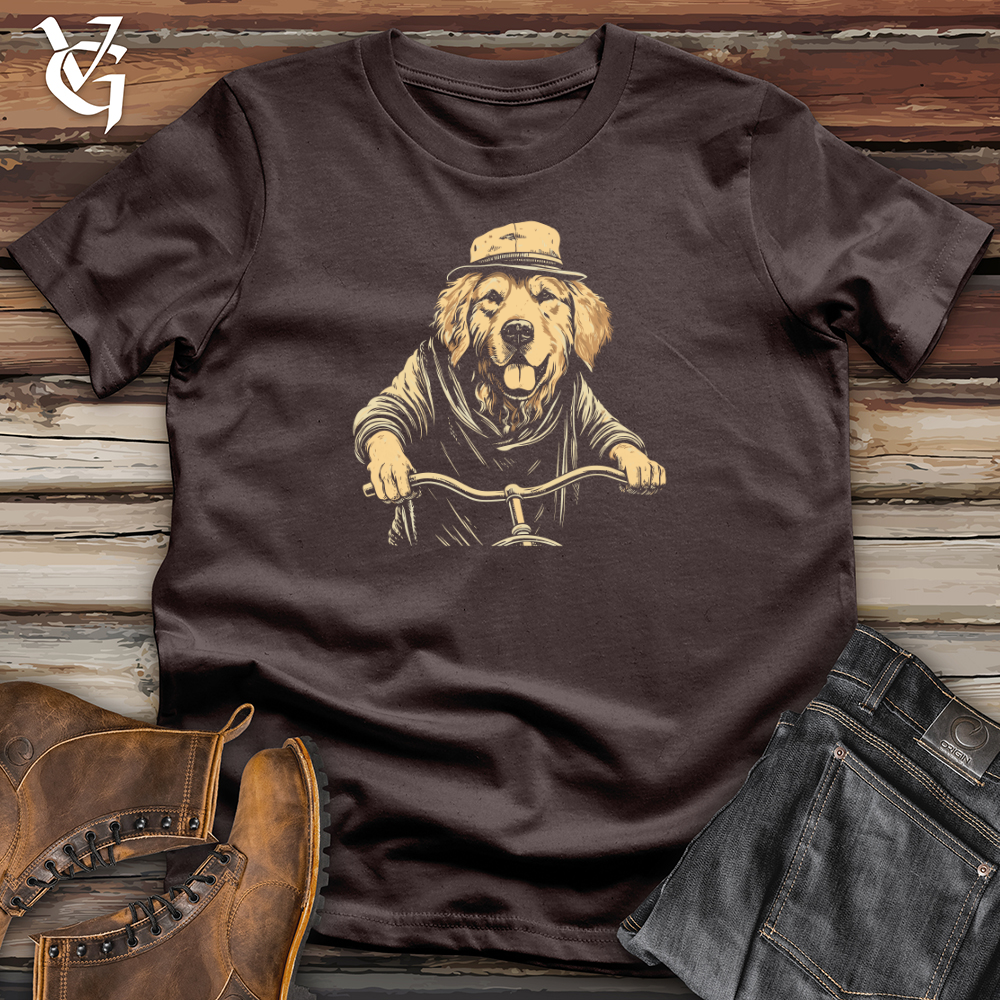 Viking Goods Retro Cruiser Golden Retriever Softstyle Tee Dark Chocolate / L