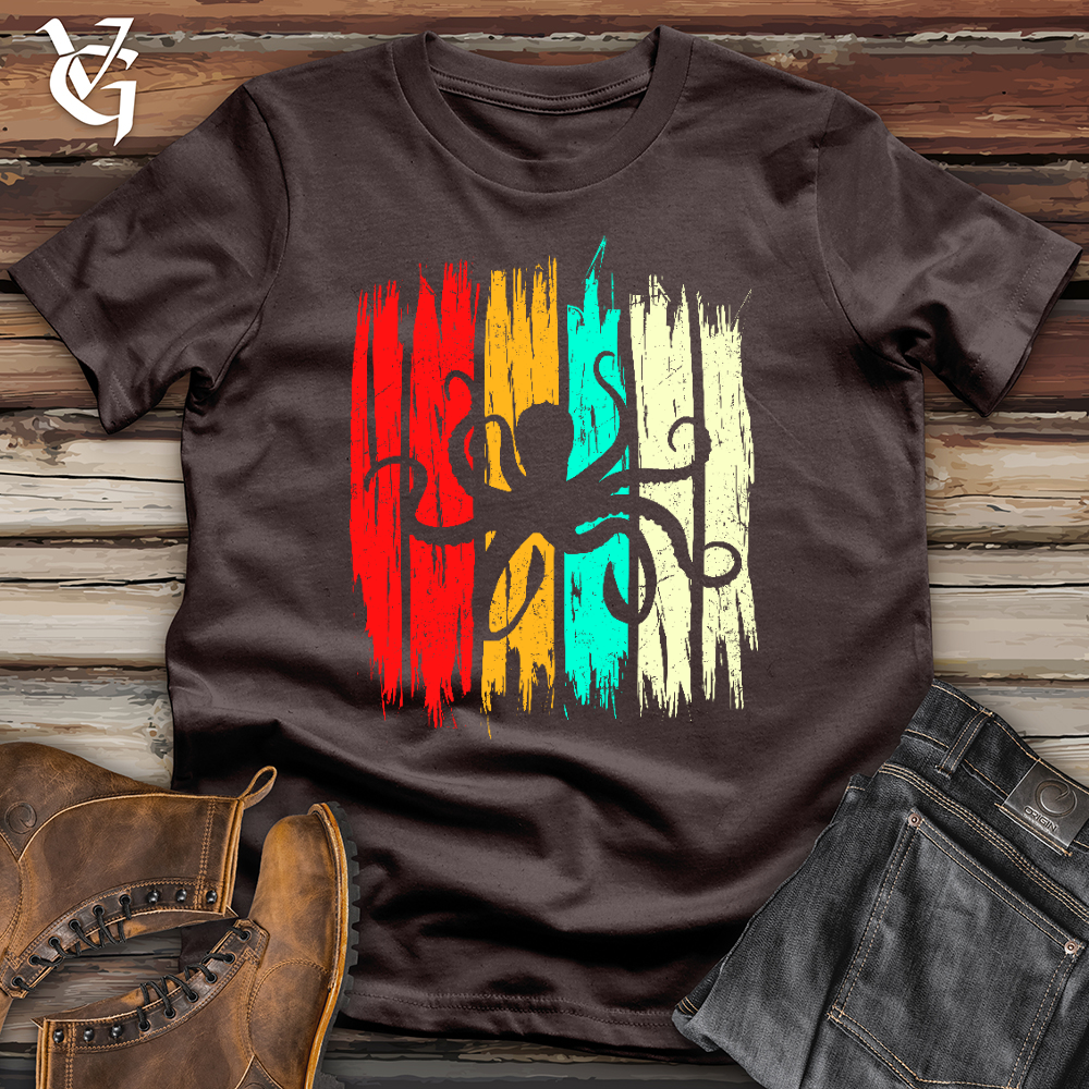 Viking Goods Retro Octopus Softstyle Tee Dark Chocolate / L