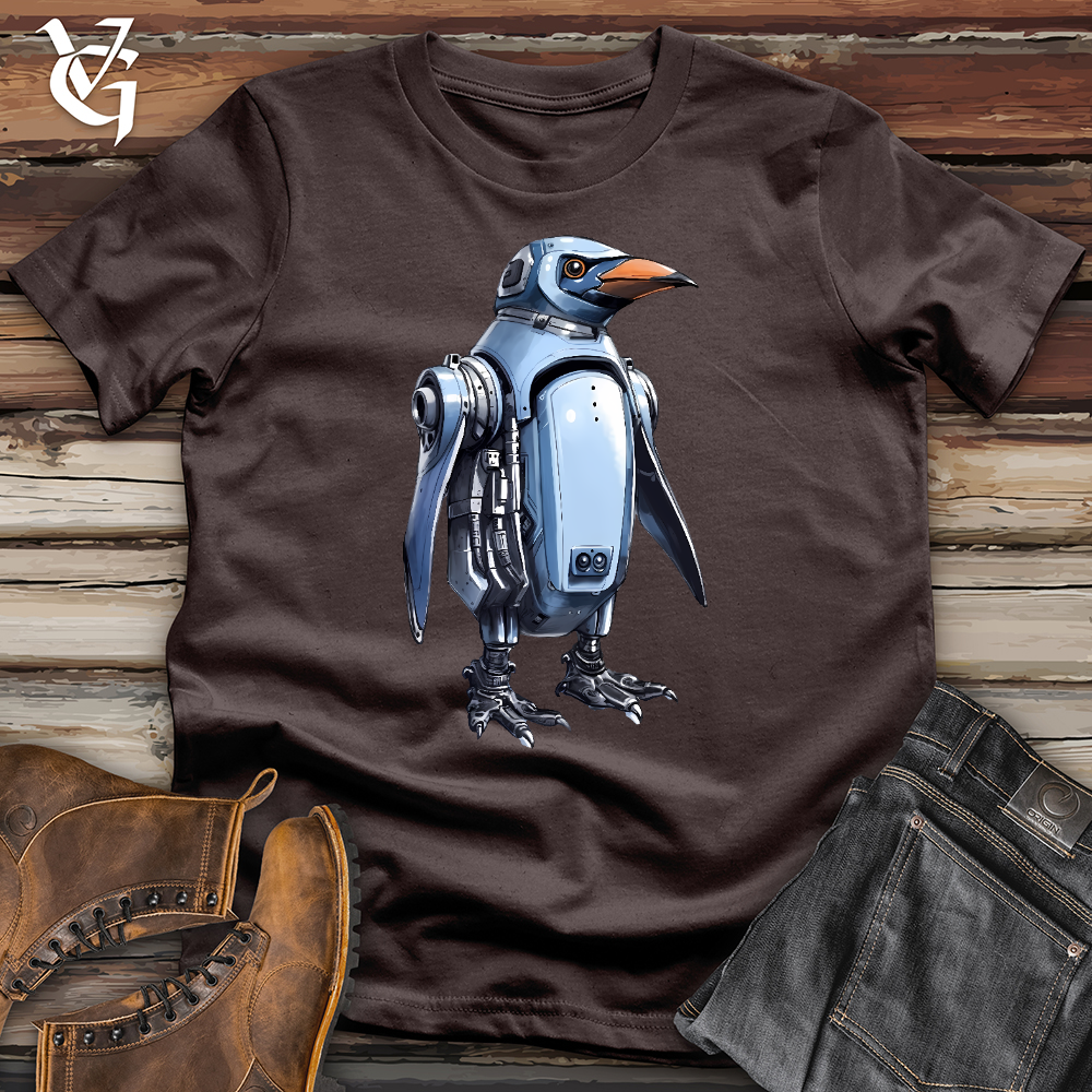 Viking Goods Robot Penguin Softstyle Tee Dark Chocolate / L