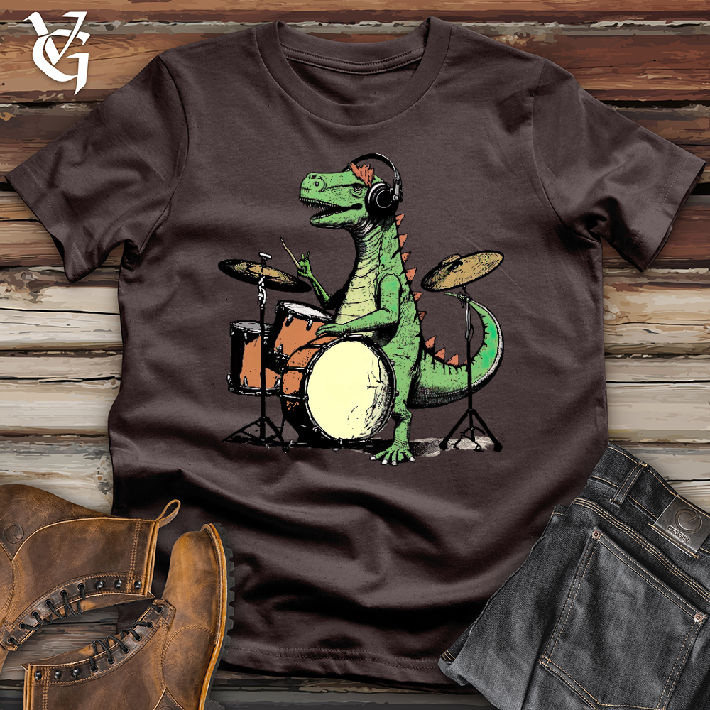 Viking Goods Rock and Roll Dino Softstyle Tee Dark Chocolate / L