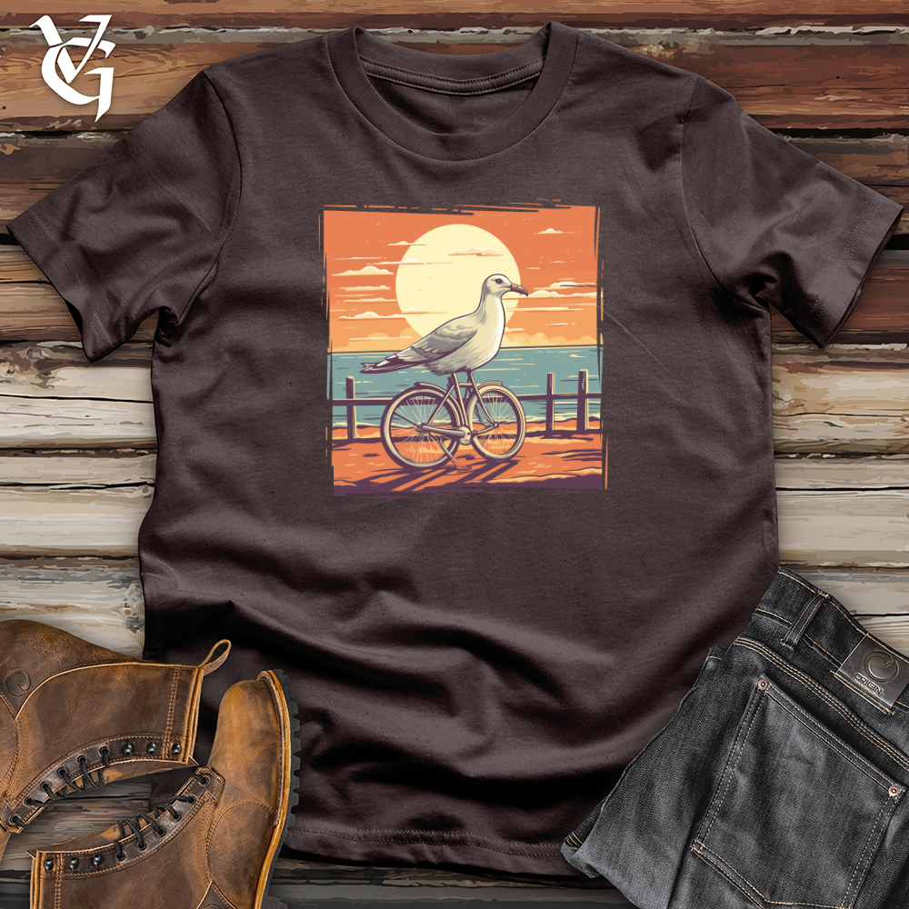 Viking Goods Sea Gull Boardwalk Bicycle Cruise Softstyle Tee Dark Chocolate / L